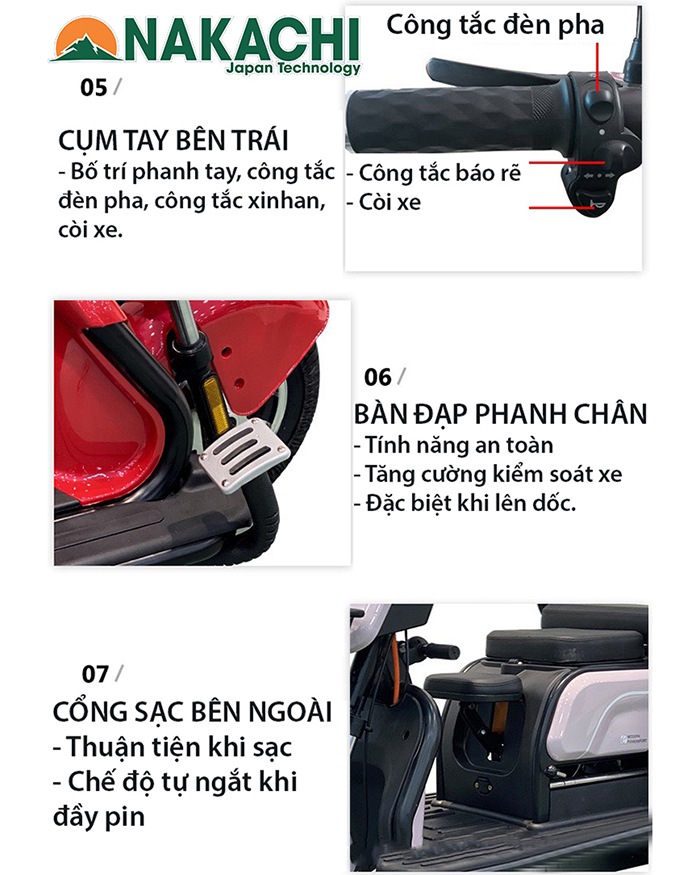 tính năng của xe điện 3 bánh NC-X03